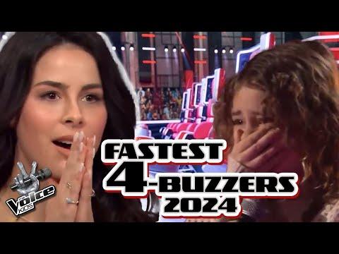 FASTEST 4 BUZZERS on The Voice Kids 2024 🤩 | The Voice Kids 2024