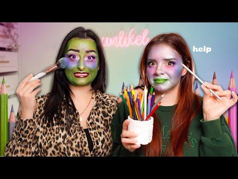 BUNTSTIFTE bestimmen unser Makeup! 😳 (es ist eine Katastrophe...) 🖍️🌈