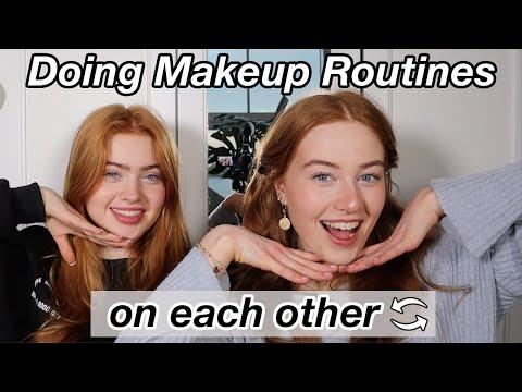 Sisters do Opposite Makeup Routines On Each Other *Ruby and Raylee | R Studios