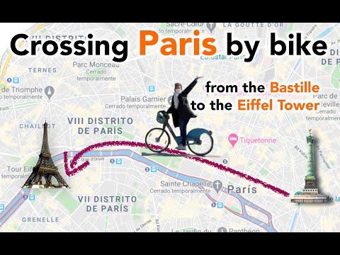 Crossing Paris by bike / from the Bastille to the Eiffel Tower