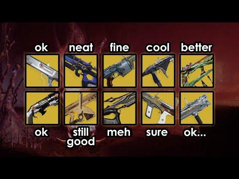 Vibe check on exotic weapons that got (mostly) buffed in Episode 2.