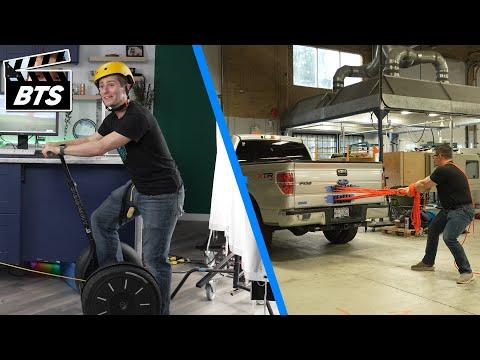 First Segway Segue, Pulling a Truck using MCM and Linus' car getting Towed! - BTS Part 7