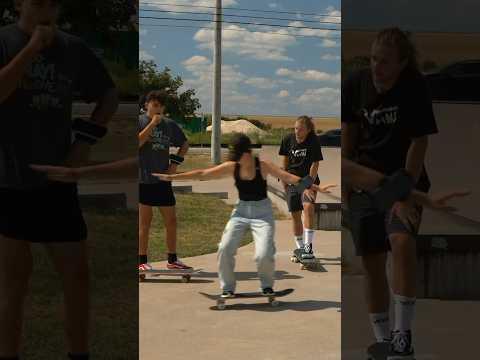 Doing SICK skater tricks with a pro skateboarder 🛹 #shorts #skating #skatergirl #skateboard #maya