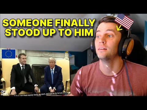 American reacts to France's Macron STANDS UP to Trump